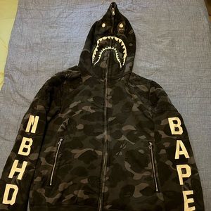 BAPE x NBHD Camo Shark Hoodie